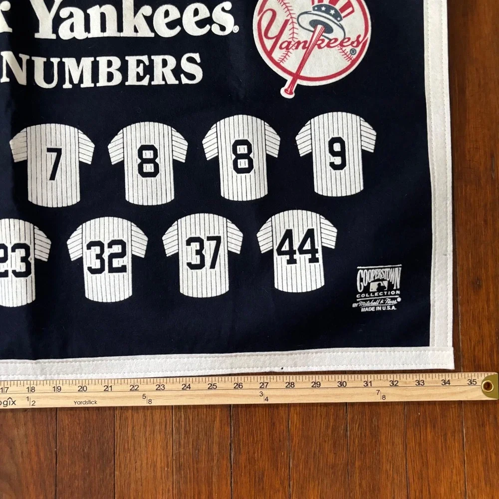 Mitchell & Ness New York Yankees Retired Numbers Wool Felt Banner Navy Blue USA